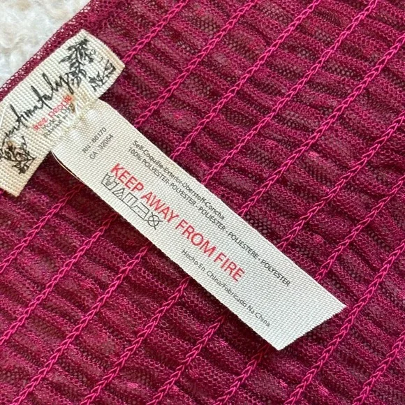 Free People Intimately Women's L Can't Stop Won't Stop Mesh Slip Dress Burgundy - Picture 11 of 12